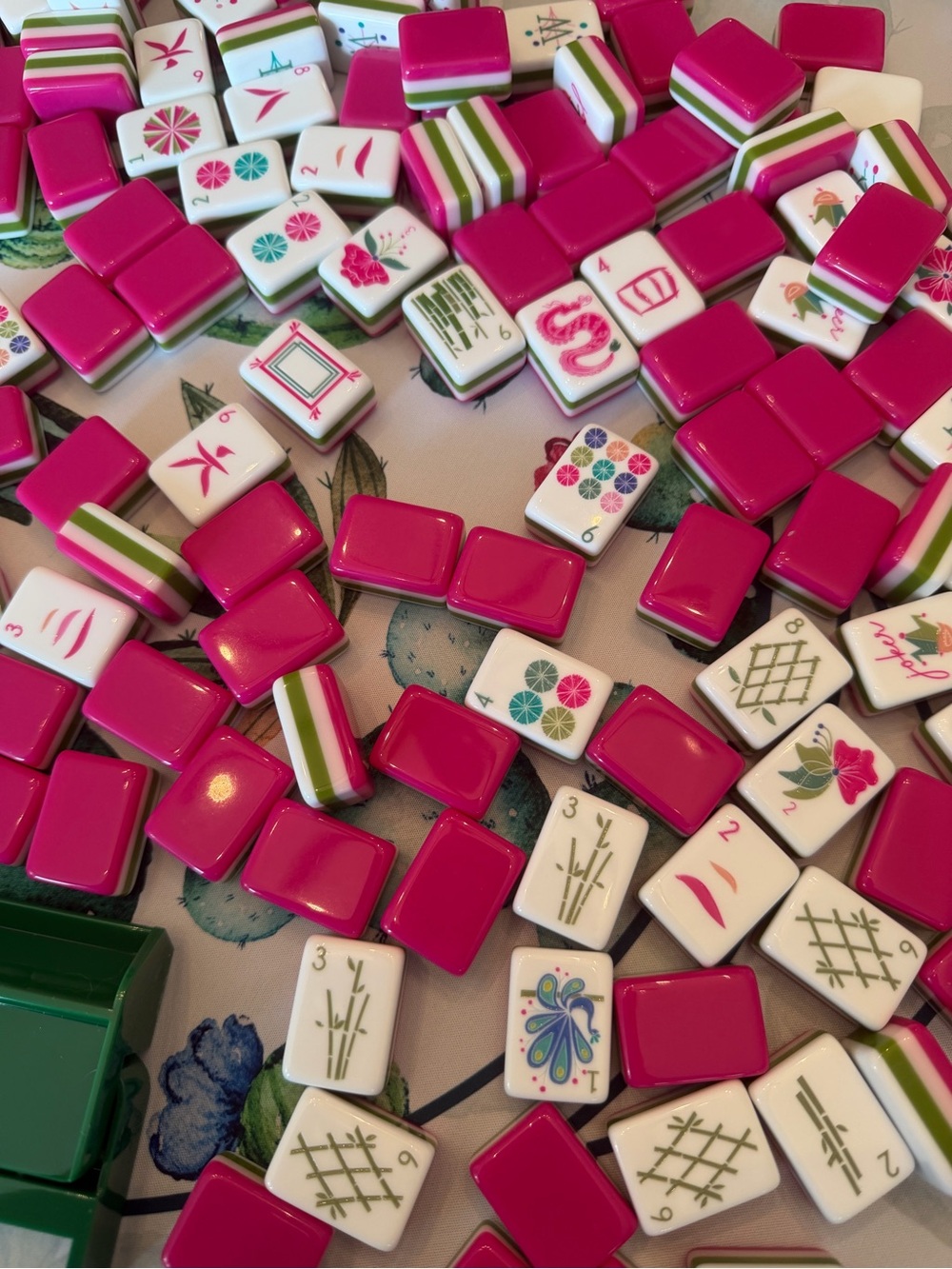 Pink and White Cactus Mahjong MAT ONLY - Picture 9 of 14